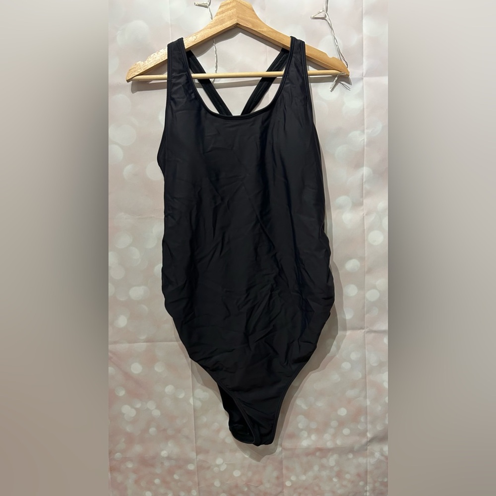 NWT Black backless one piece swimsuit women’s XL
